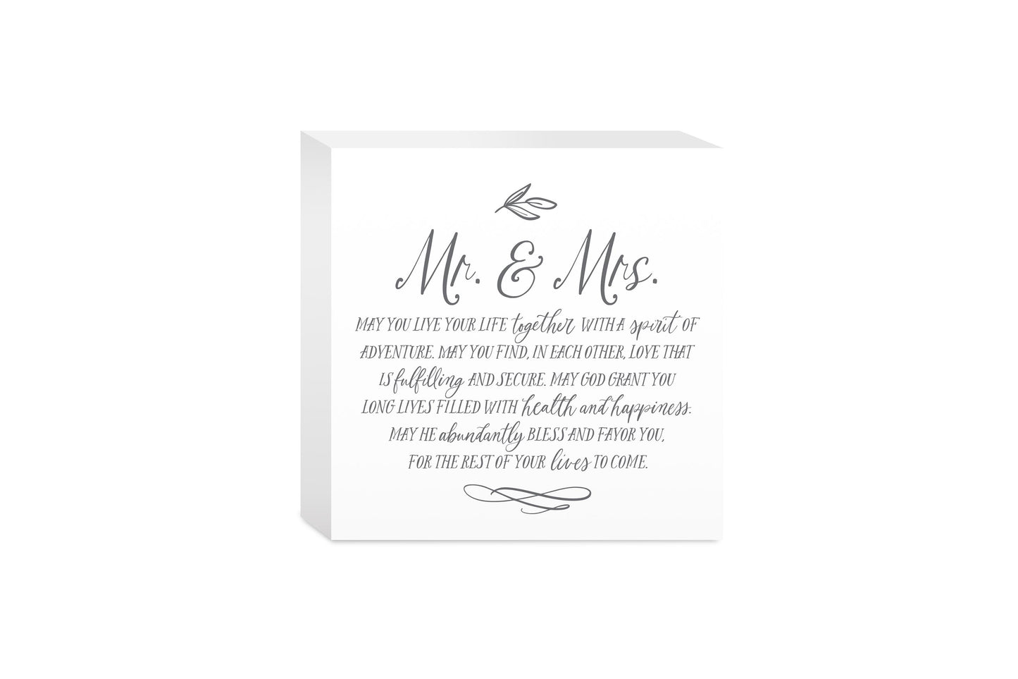 5x5 Wood Block-Mr & Mrs Prayer