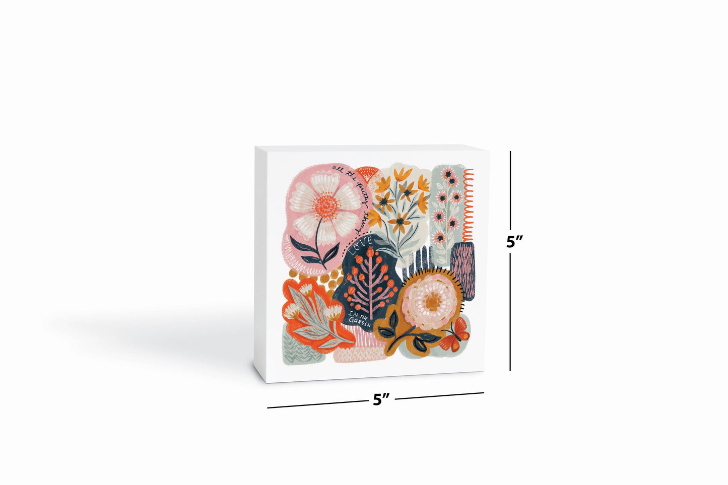 5x5 Wood Block-Pretty Things Abstract Florals