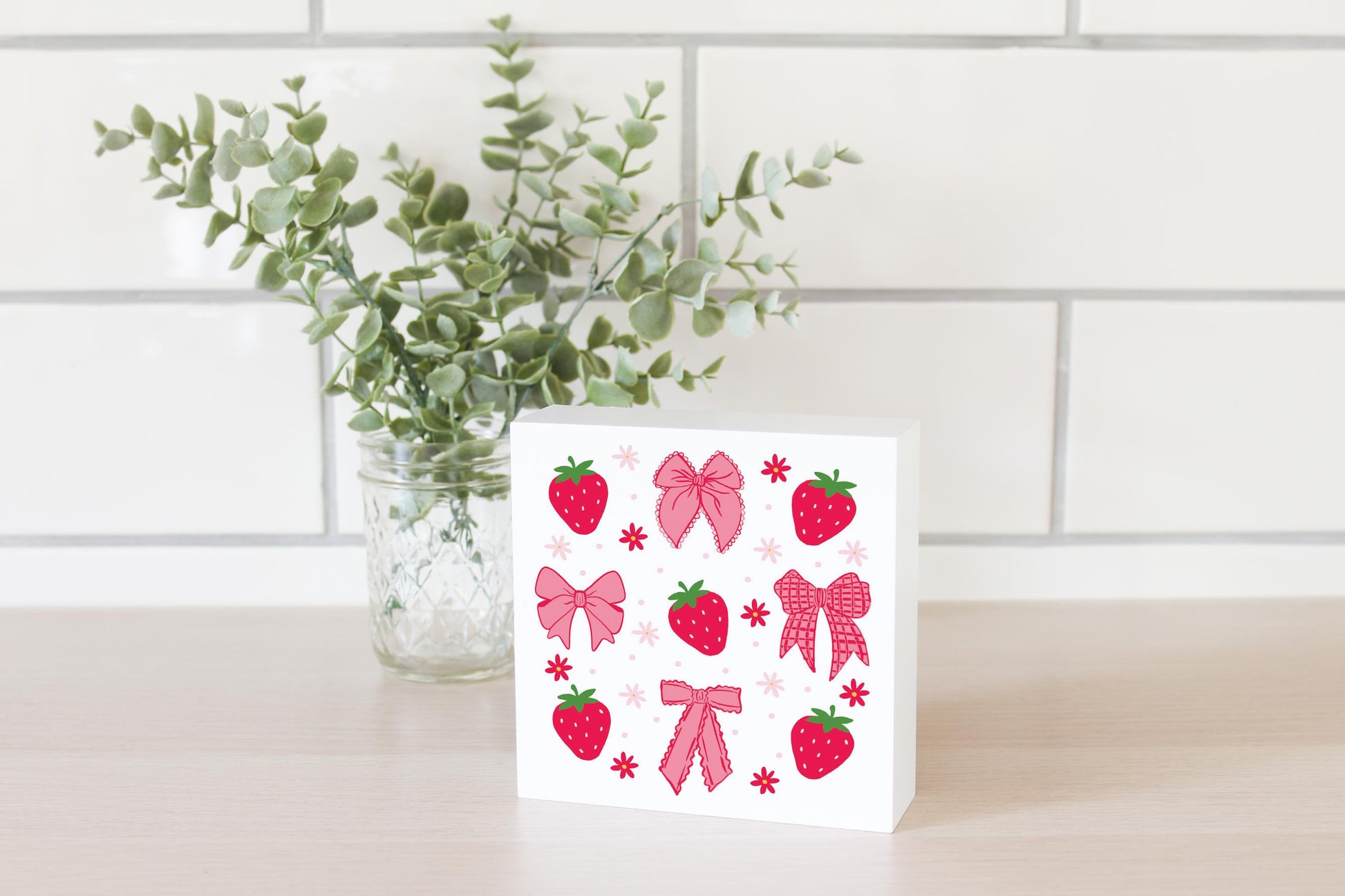 5x5 Wood Block-Strawberry Parlor -2