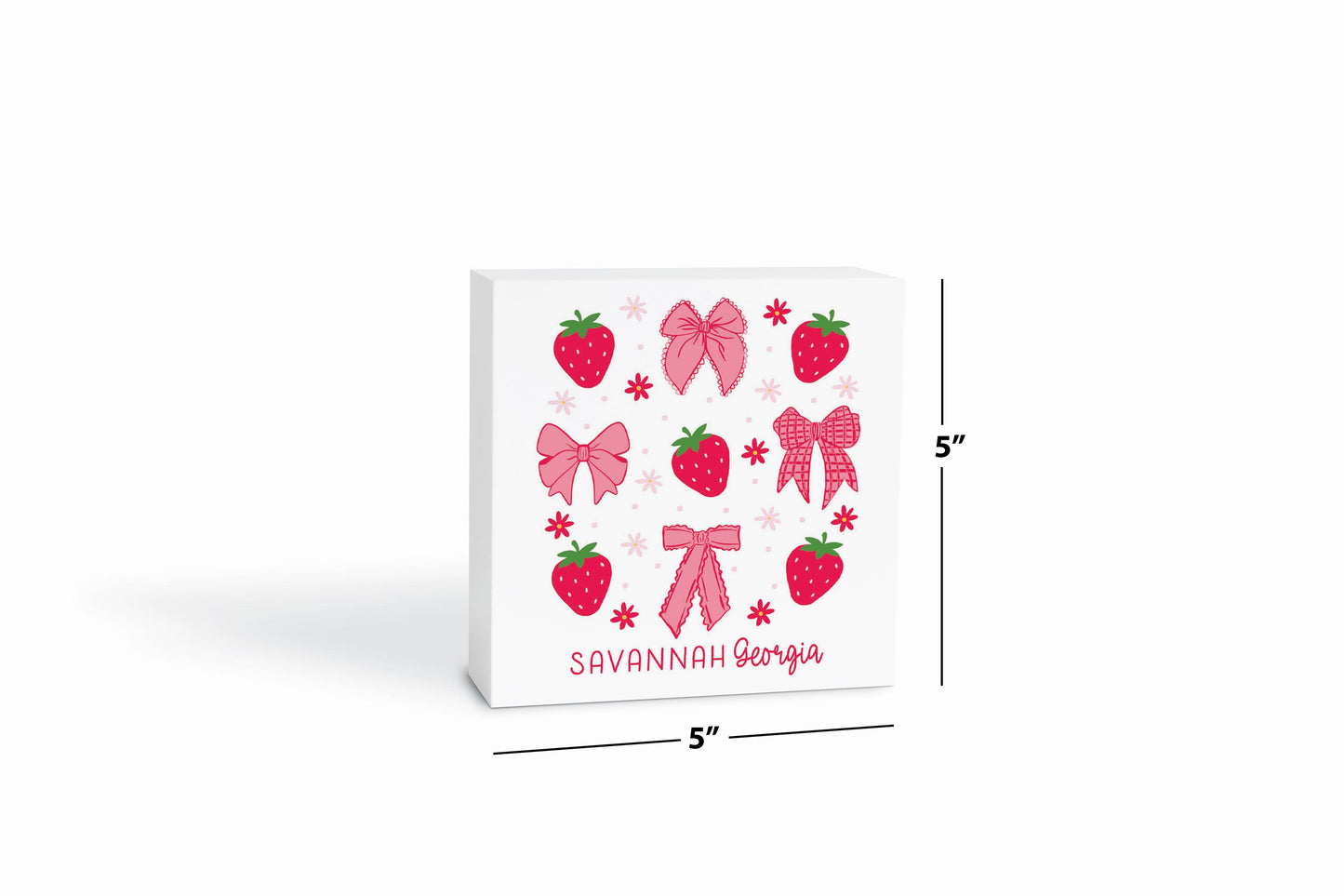5x5 Wood Block-Love+Local Strawberry Parlor -6