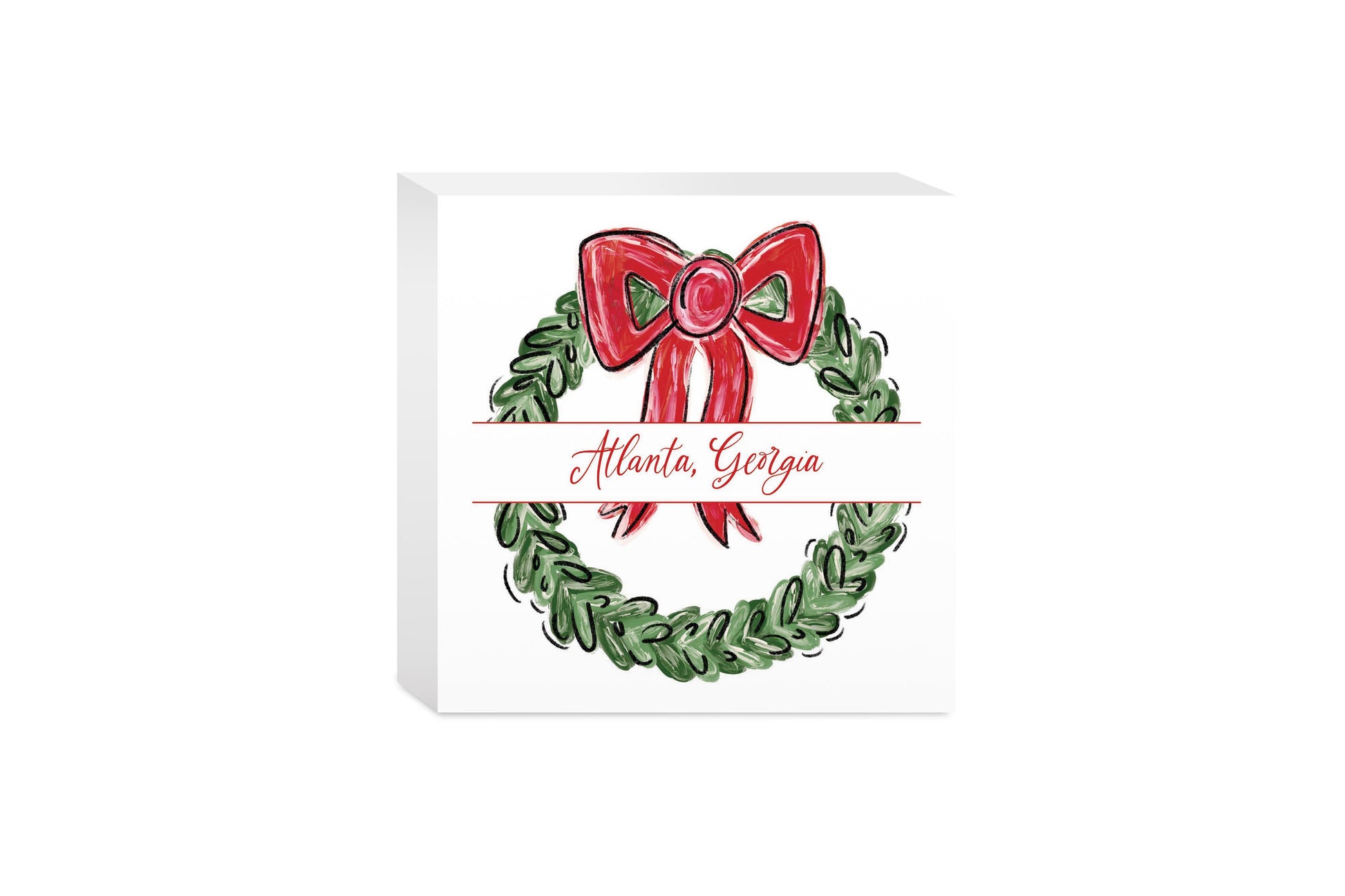 5x5 Wood Block-Love+Local Make It Merry -0