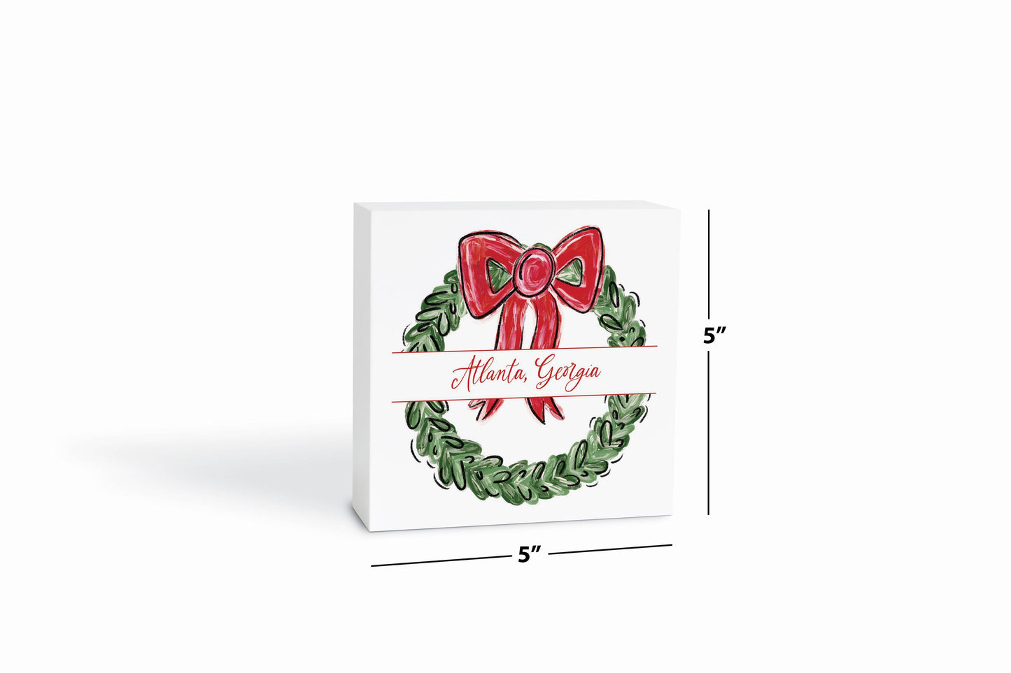 5x5 Wood Block-Love+Local Make It Merry -6