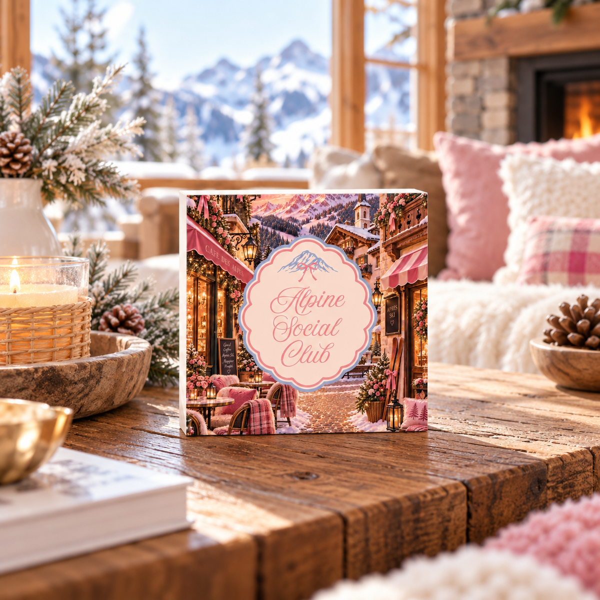 5x5 Wood Block-Chalet Girl