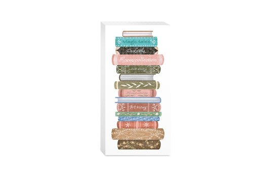5x10 Wood Block-Pretty Little Chapters Book Stack -0