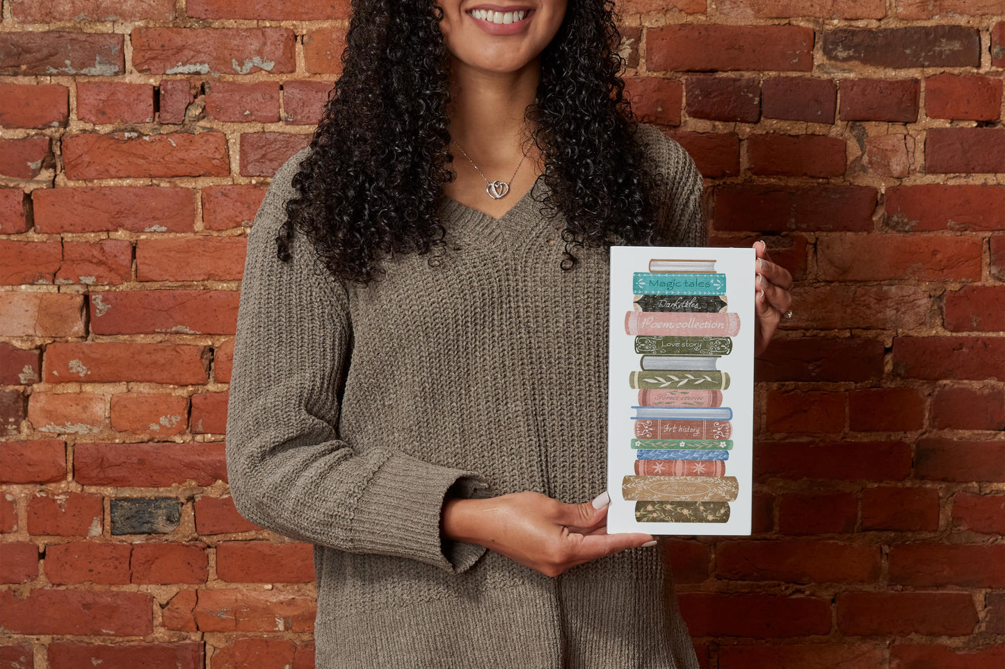 5x10 Wood Block-Pretty Little Chapters Book Stack -1