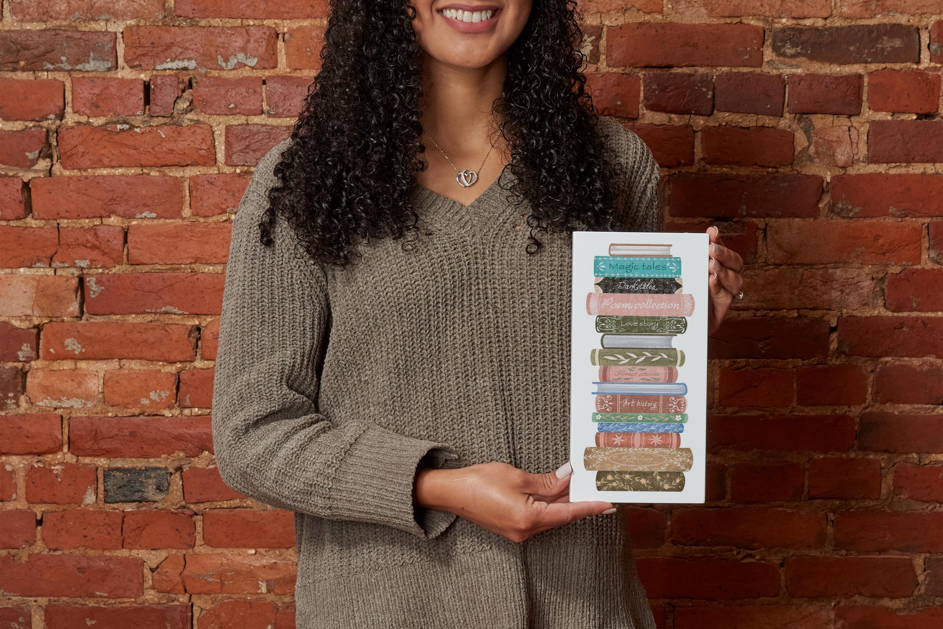 5x10 Wood Block-Pretty Little Chapters Book Stack -1