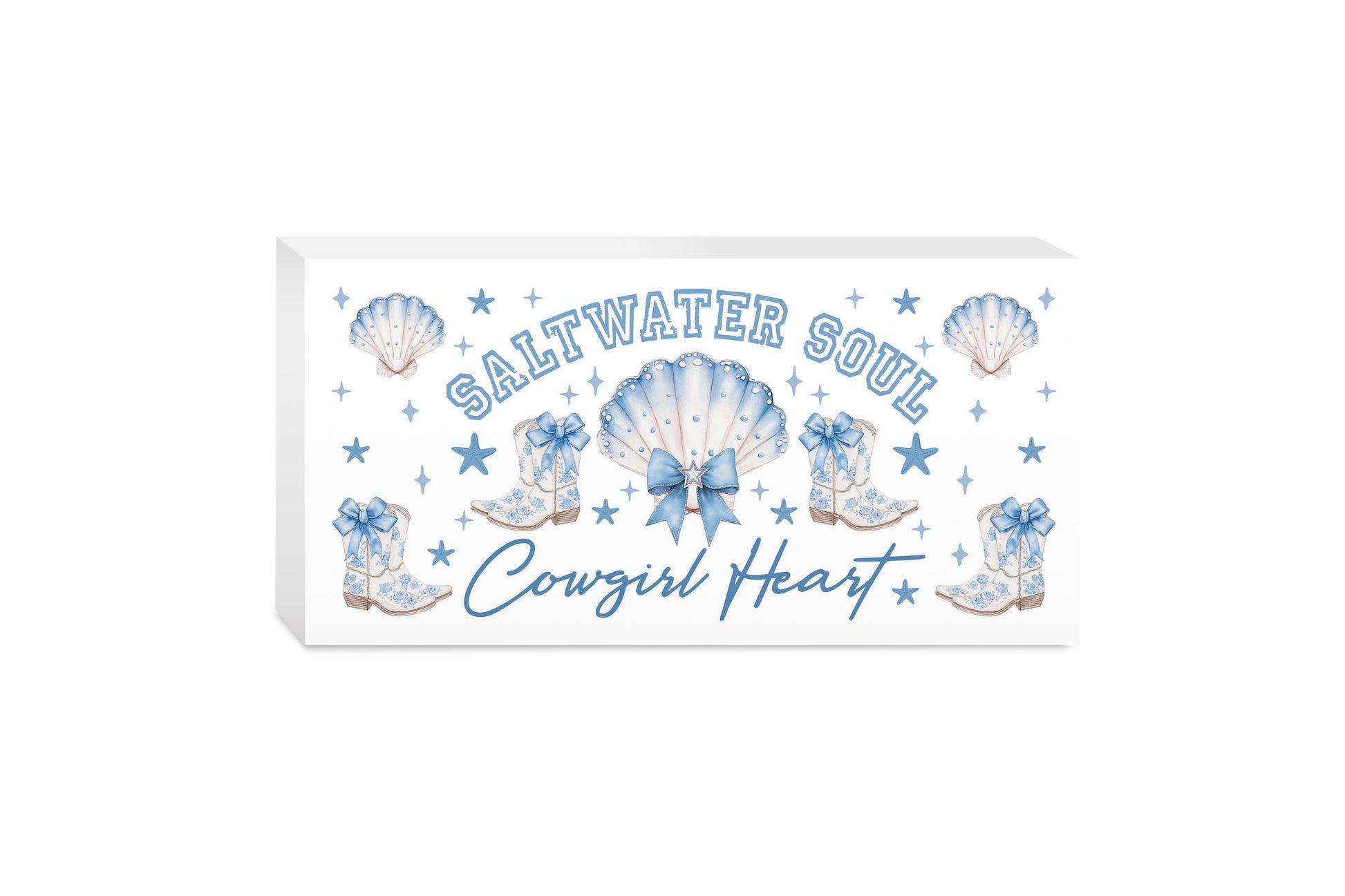5x10 Wood Block Horizontal-Coastal Cowgirl -0