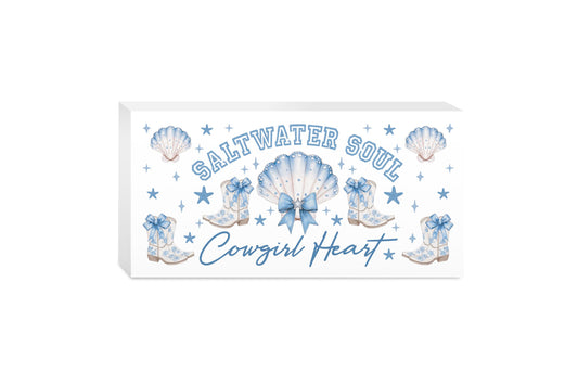 5x10 Wood Block Horizontal-Coastal Cowgirl -0
