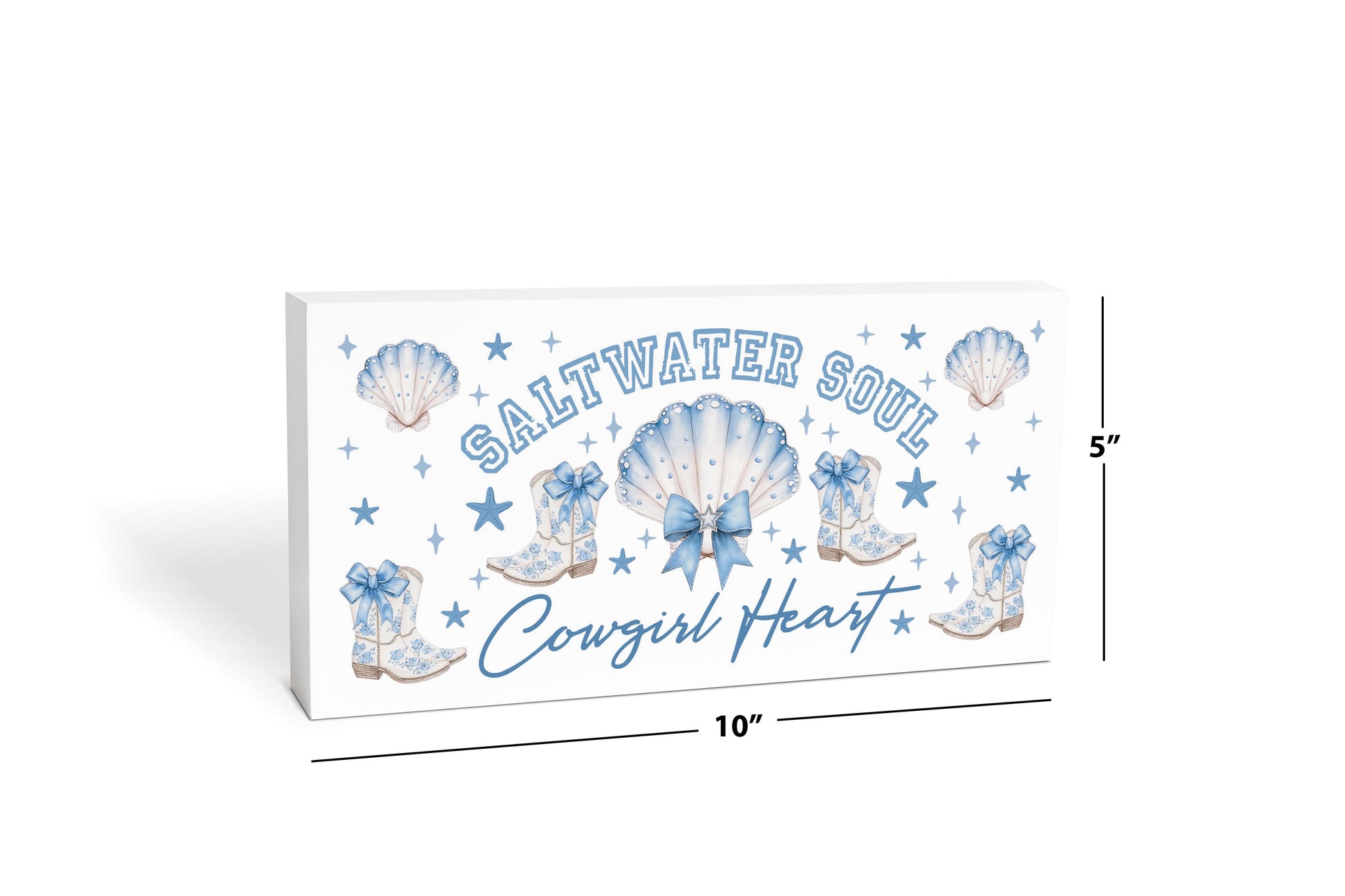 5x10 Wood Block Horizontal-Coastal Cowgirl -6