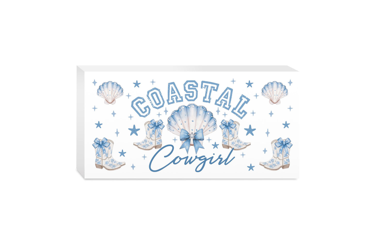 5x10 Wood Block Horizontal-Coastal Cowgirl 2 -0