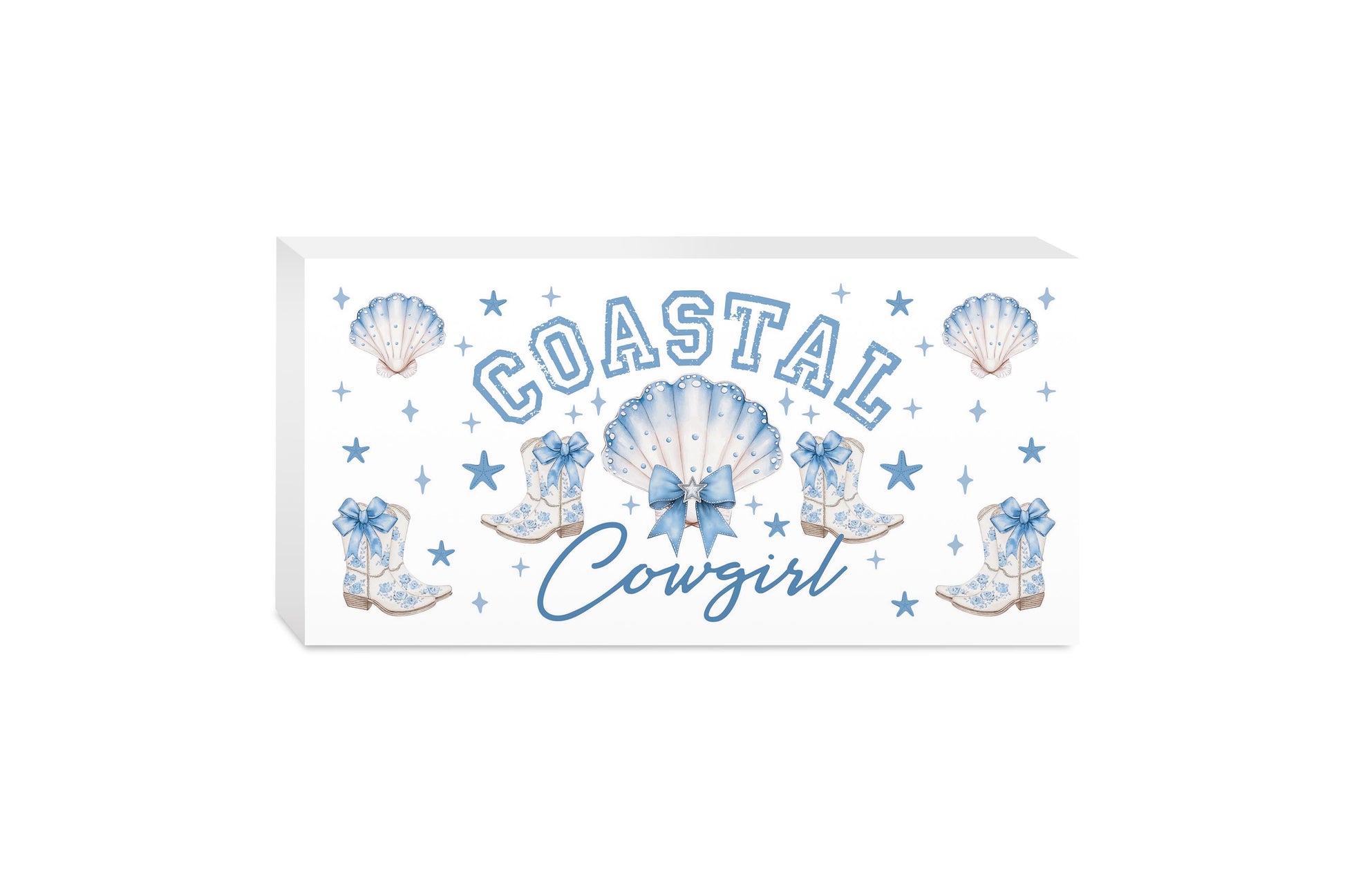 5x10 Wood Block Horizontal-Coastal Cowgirl 2 -0
