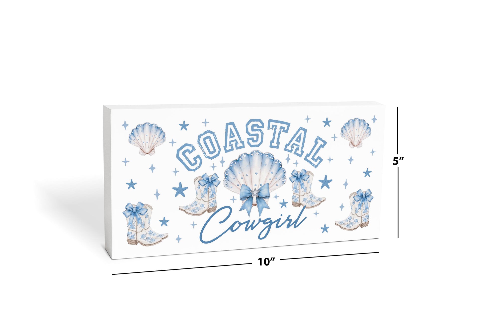 5x10 Wood Block Horizontal-Coastal Cowgirl 2 -6