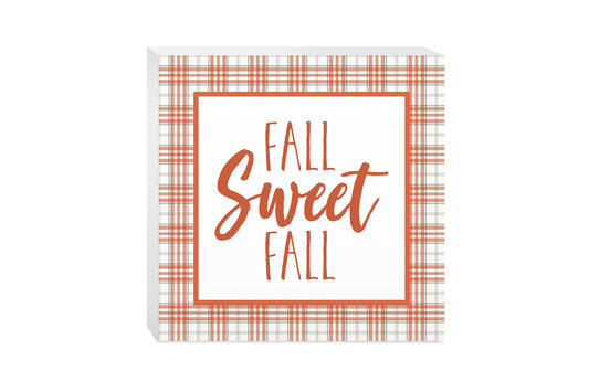10x10 Wood Block-Fall Sweet Fall Orange Plaid
