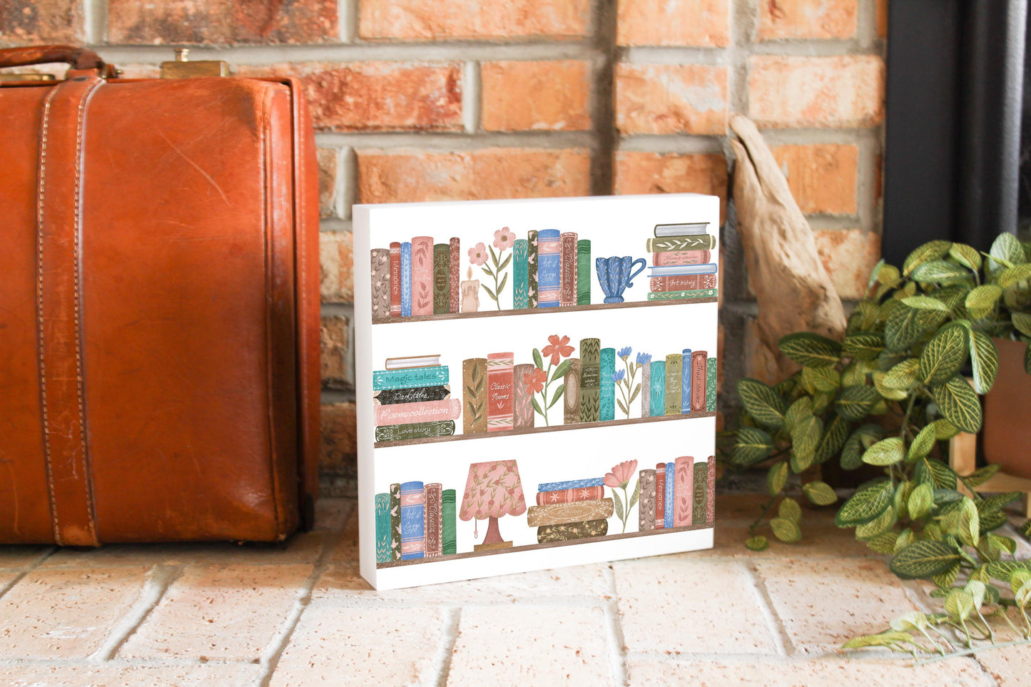 10x10 Wood Block-Pretty Little Chapters Book Shelves -3