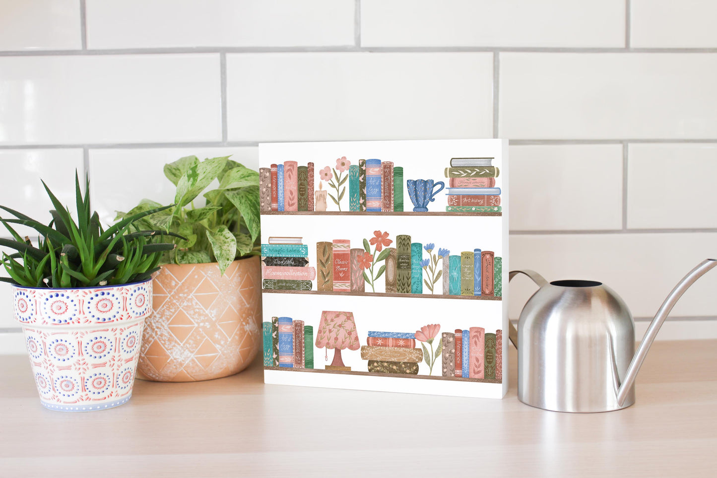 10x10 Wood Block-Pretty Little Chapters Book Shelves -4