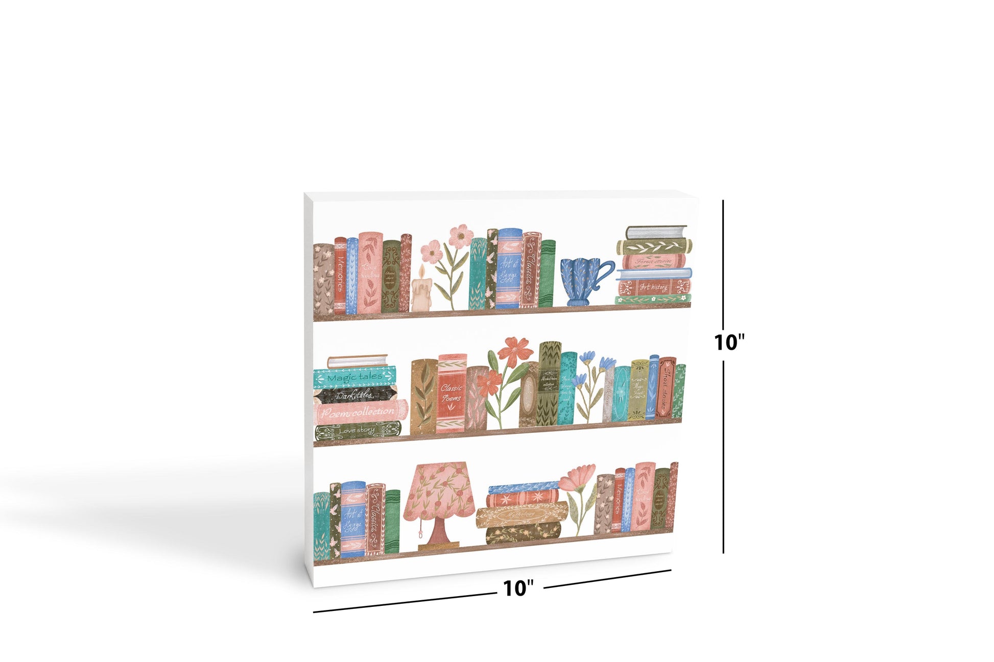 10x10 Wood Block-Pretty Little Chapters Book Shelves -6