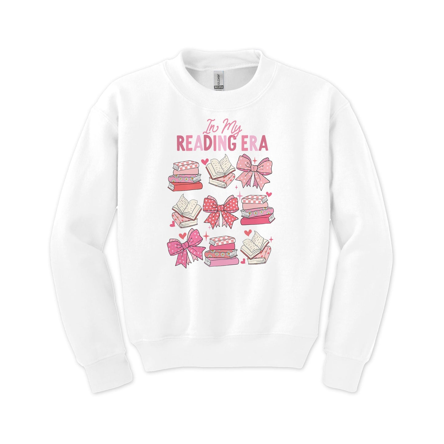 Gildan Youth Crewneck White-In My Reading Era -0