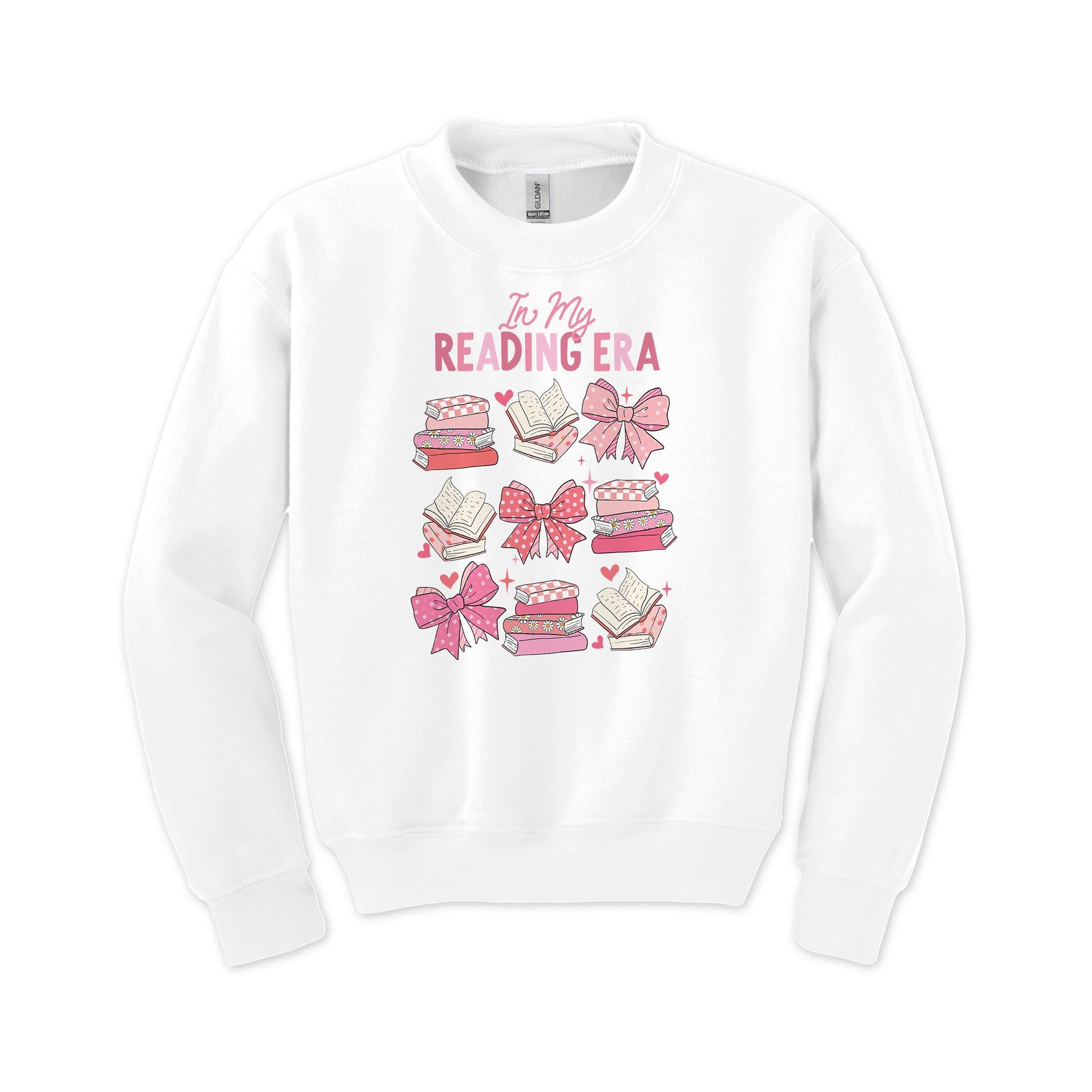 Gildan Youth Crewneck White-In My Reading Era -0