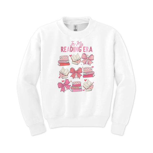 Gildan Youth Crewneck White-In My Reading Era -0