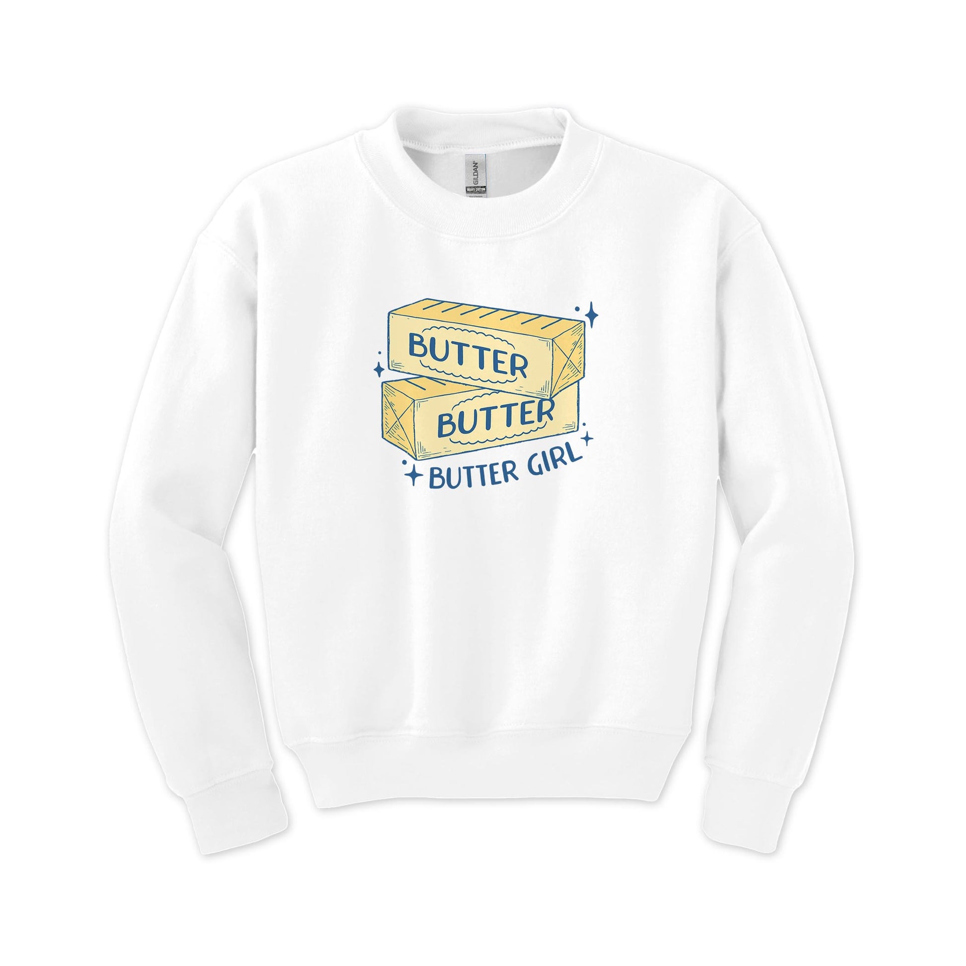 Gildan Youth Crewneck White-Butter Girl -0