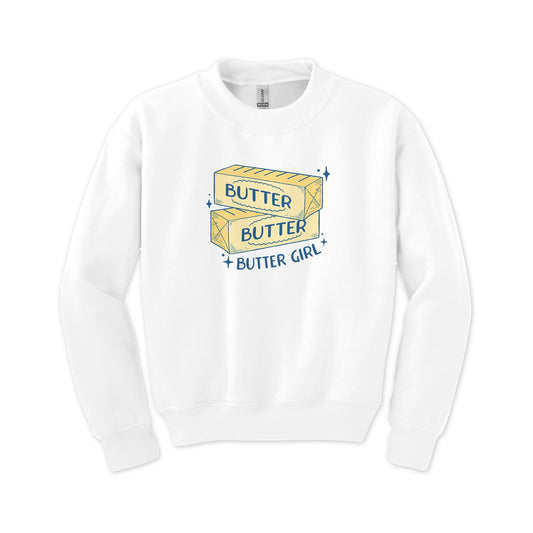 Gildan Youth Crewneck White-Butter Girl -0