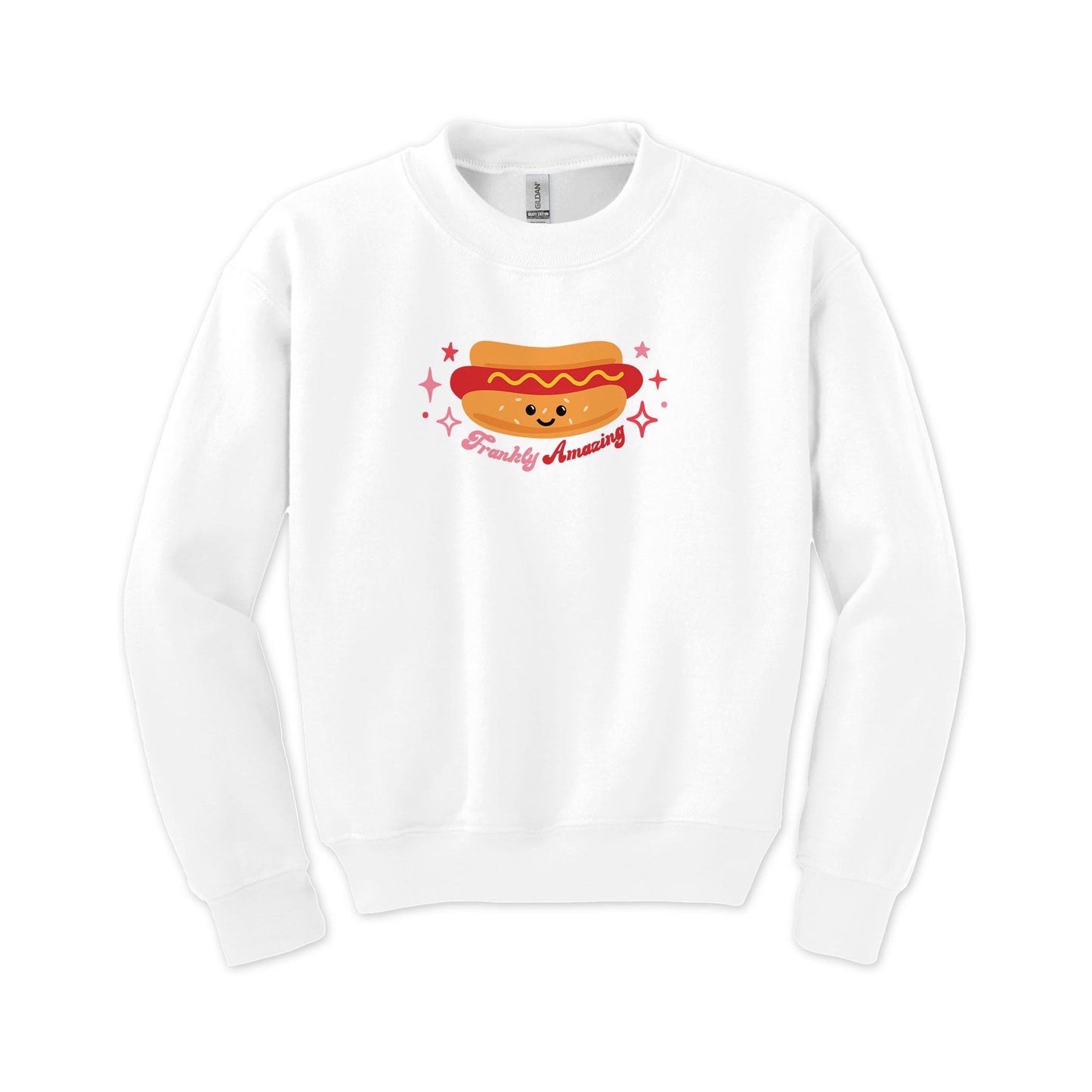 Gildan Youth Crewneck White-Hot Dogs Frankly Amazing -0