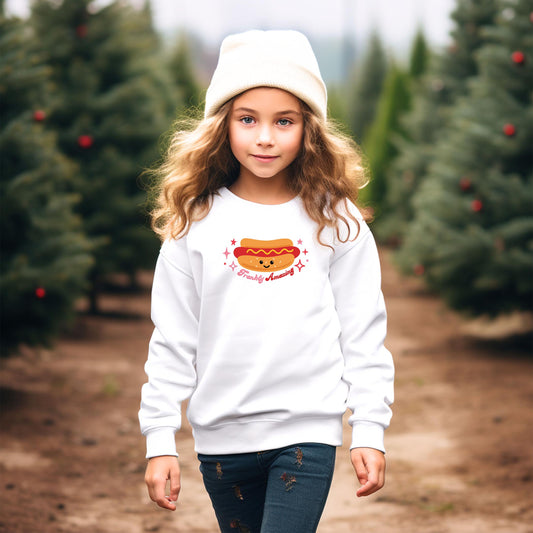 Gildan Youth Crewneck White-Hot Dogs Frankly Amazing -1