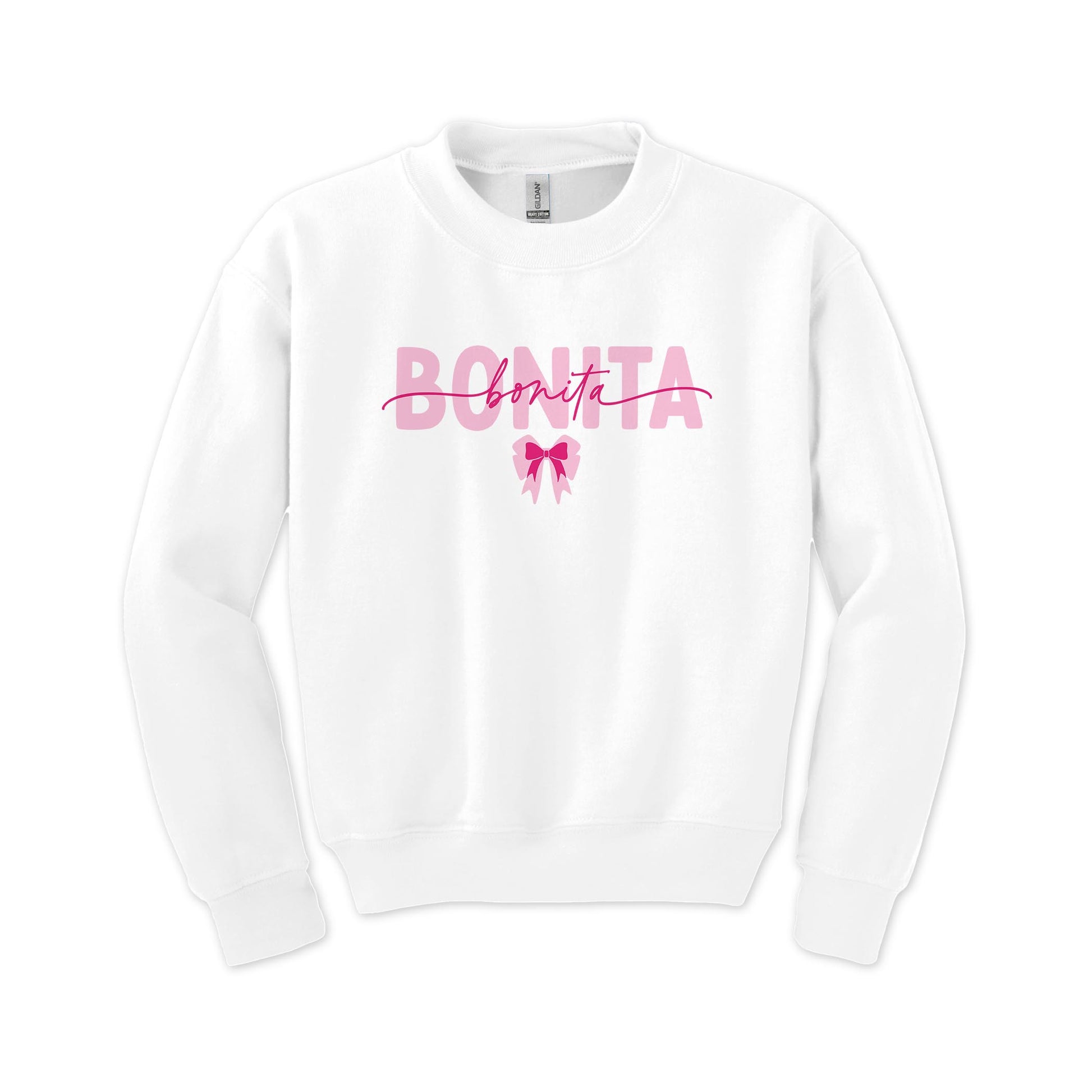 Gildan Youth Crewneck White-Bonita Bows -0