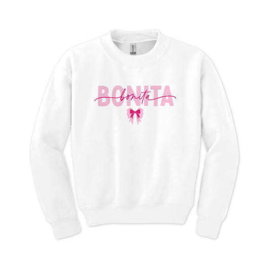 Gildan Youth Crewneck White-Bonita Bows -0