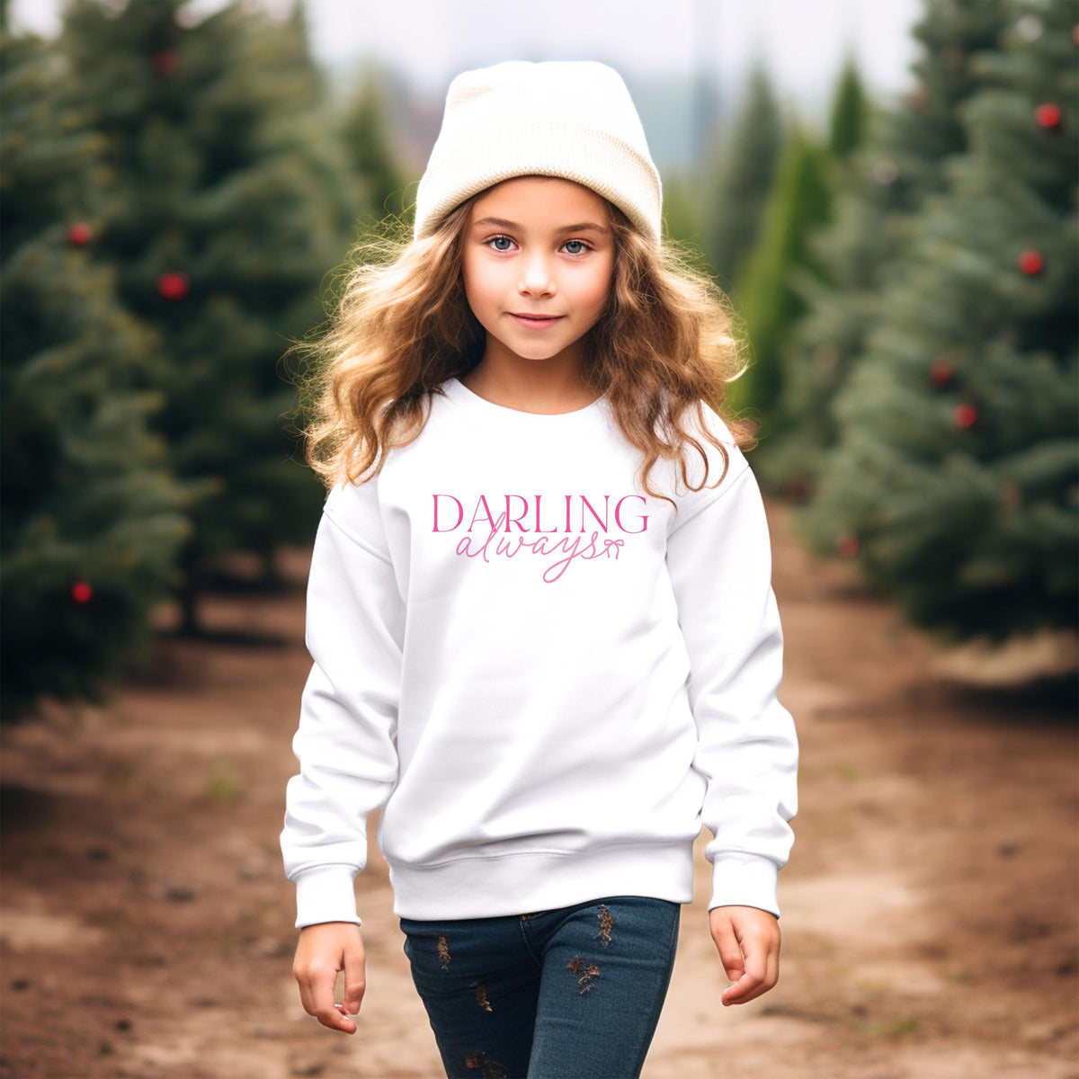 Gildan Youth Crewneck White-All Things Lovely -1