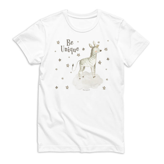 Bella Canvas Youth T-Shirt White-Be Unique Zebra Stars