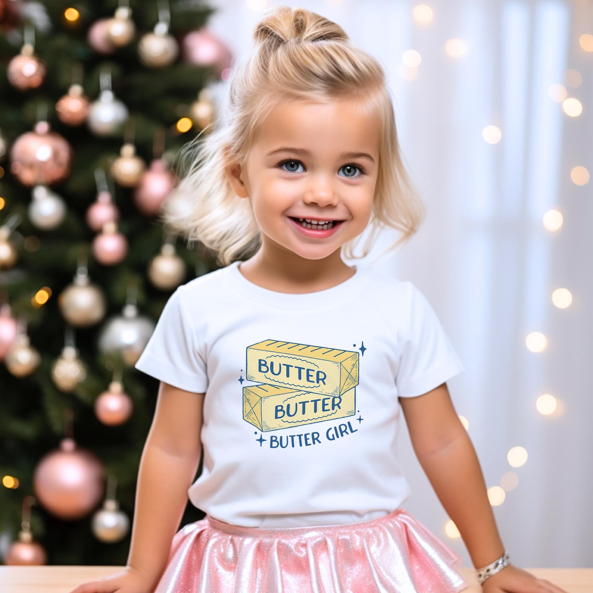 Bella Canvas Youth T-Shirt White-Butter Girl -3
