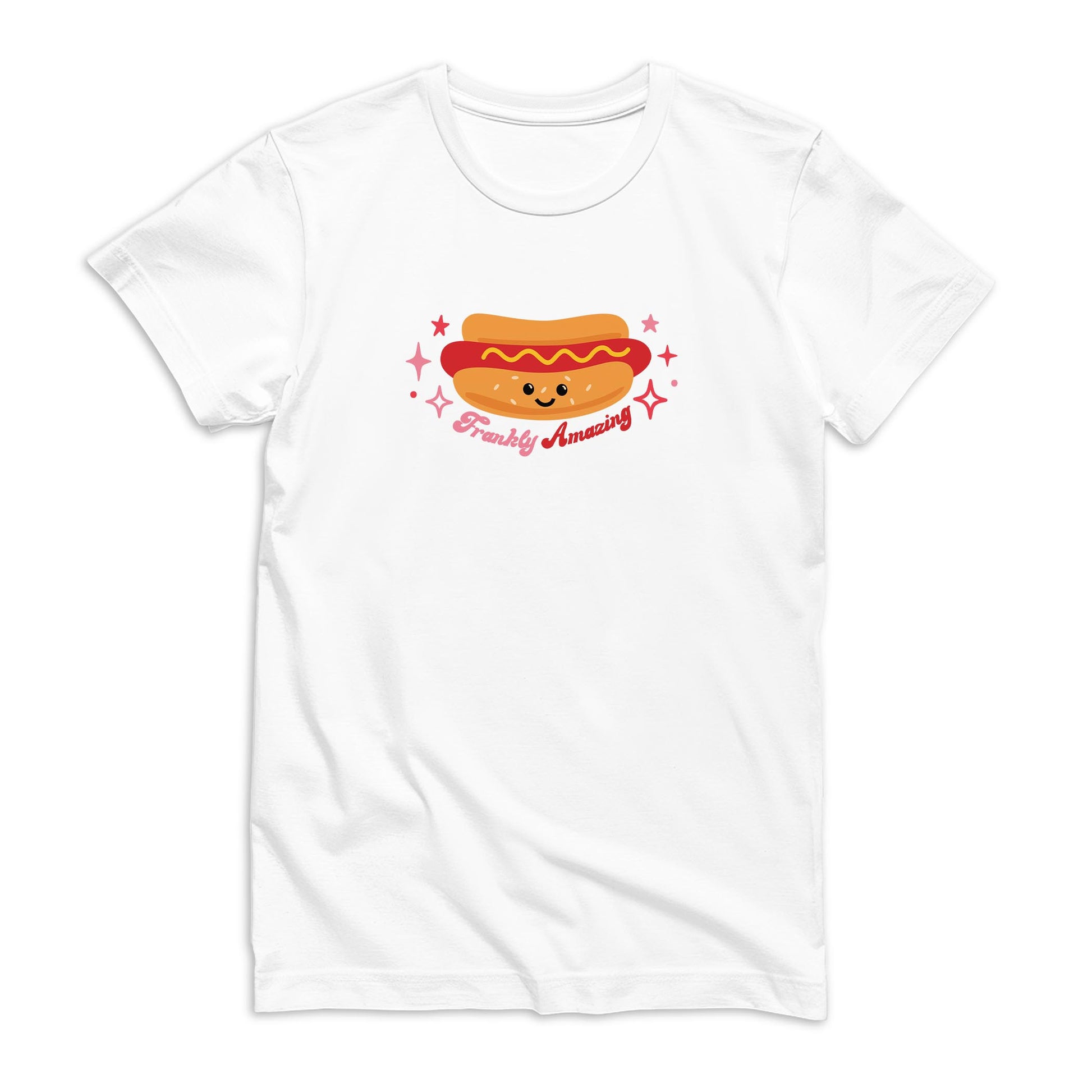 Bella Canvas Youth T-Shirt White-Hot Dogs Frankly Amazing -0
