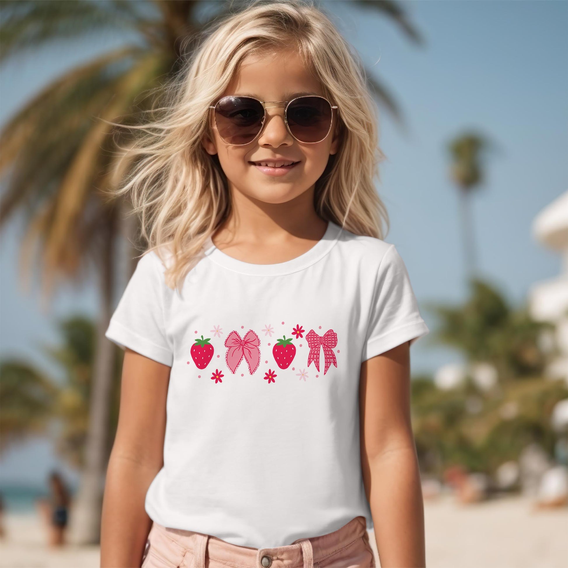 Bella Canvas Youth T-Shirt White-Strawberry Parlor -2