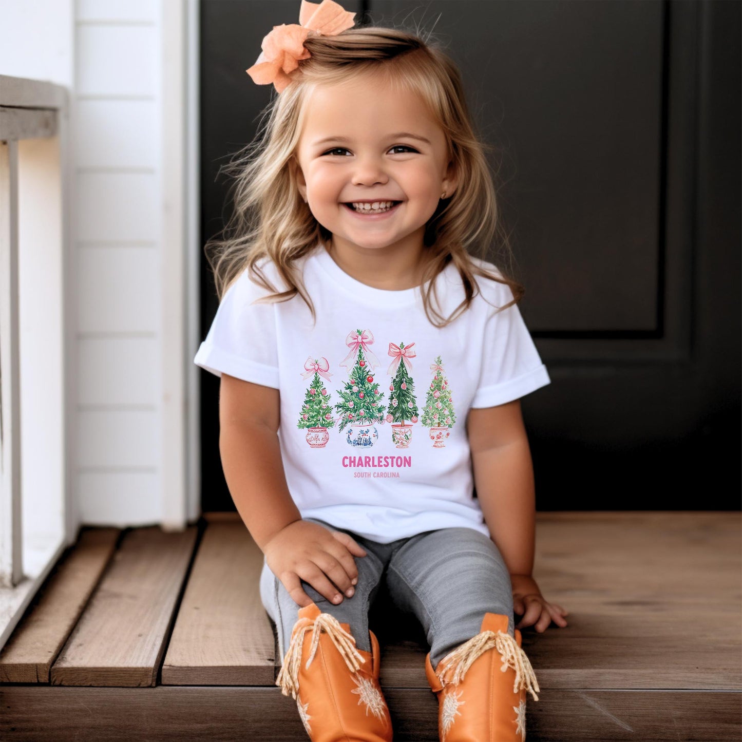Bella Canvas Youth T-Shirt White-Love+Local Blush & Baubles - A Grand Millennial Christmas -1