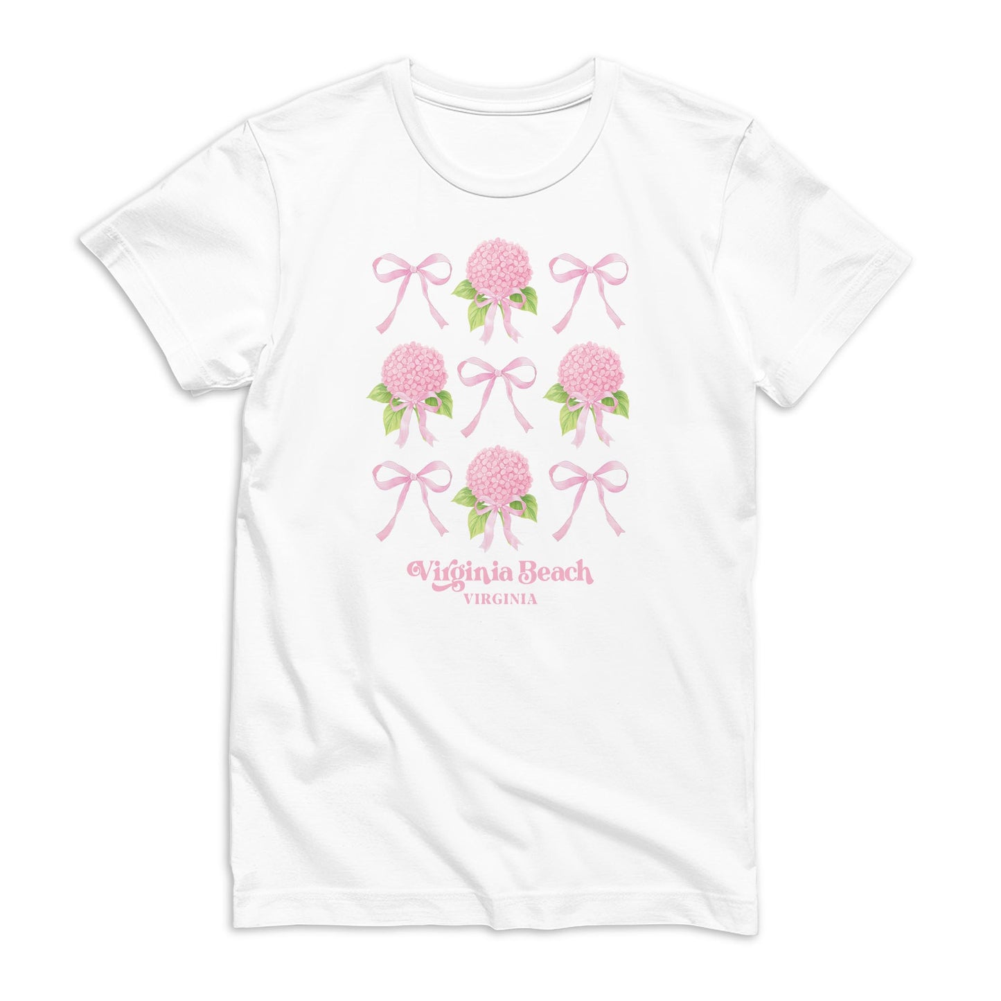 Bella Canvas Youth T-Shirt White-Love+Local Hydrangea Cottage -0