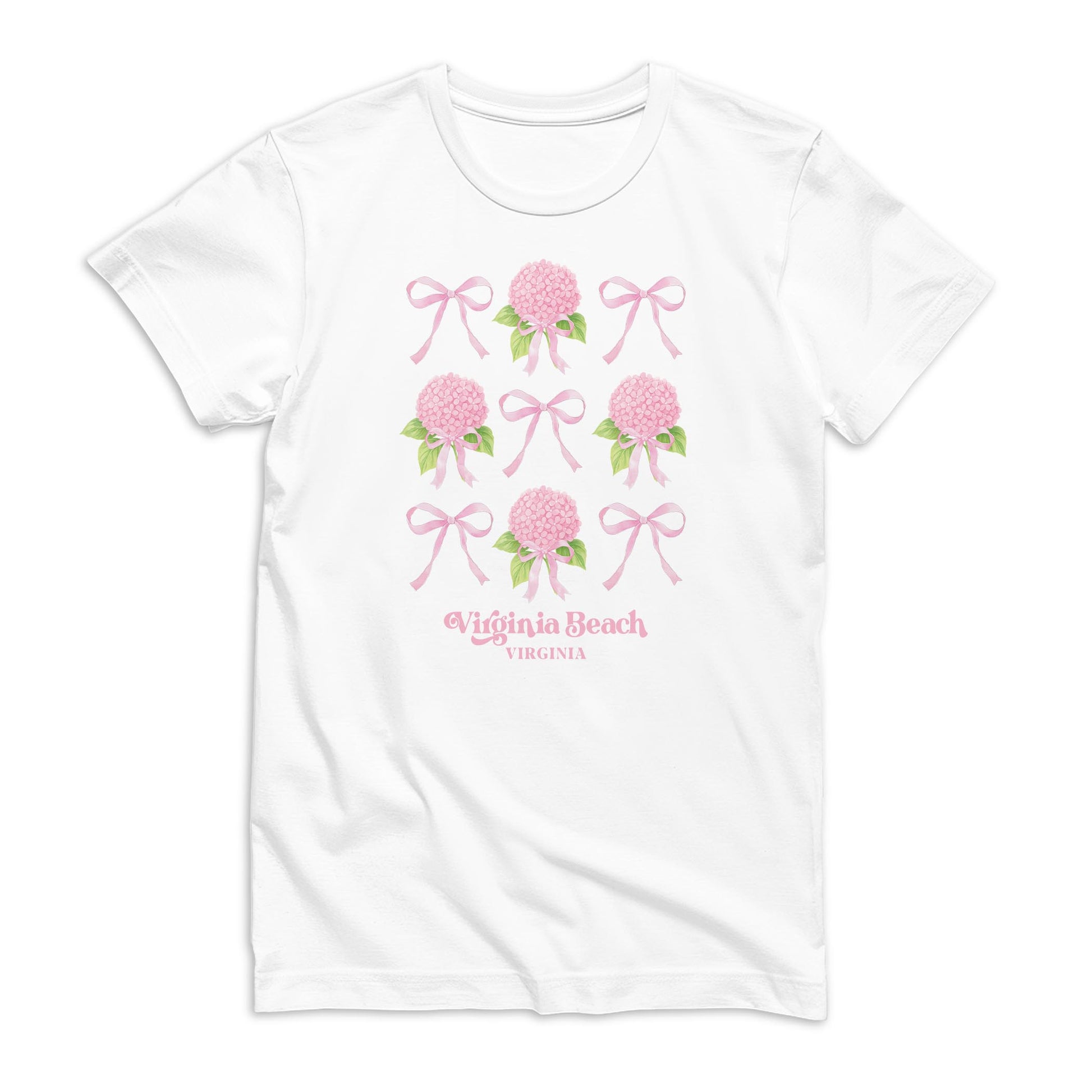 Bella Canvas Youth T-Shirt White-Love+Local Hydrangea Cottage -0