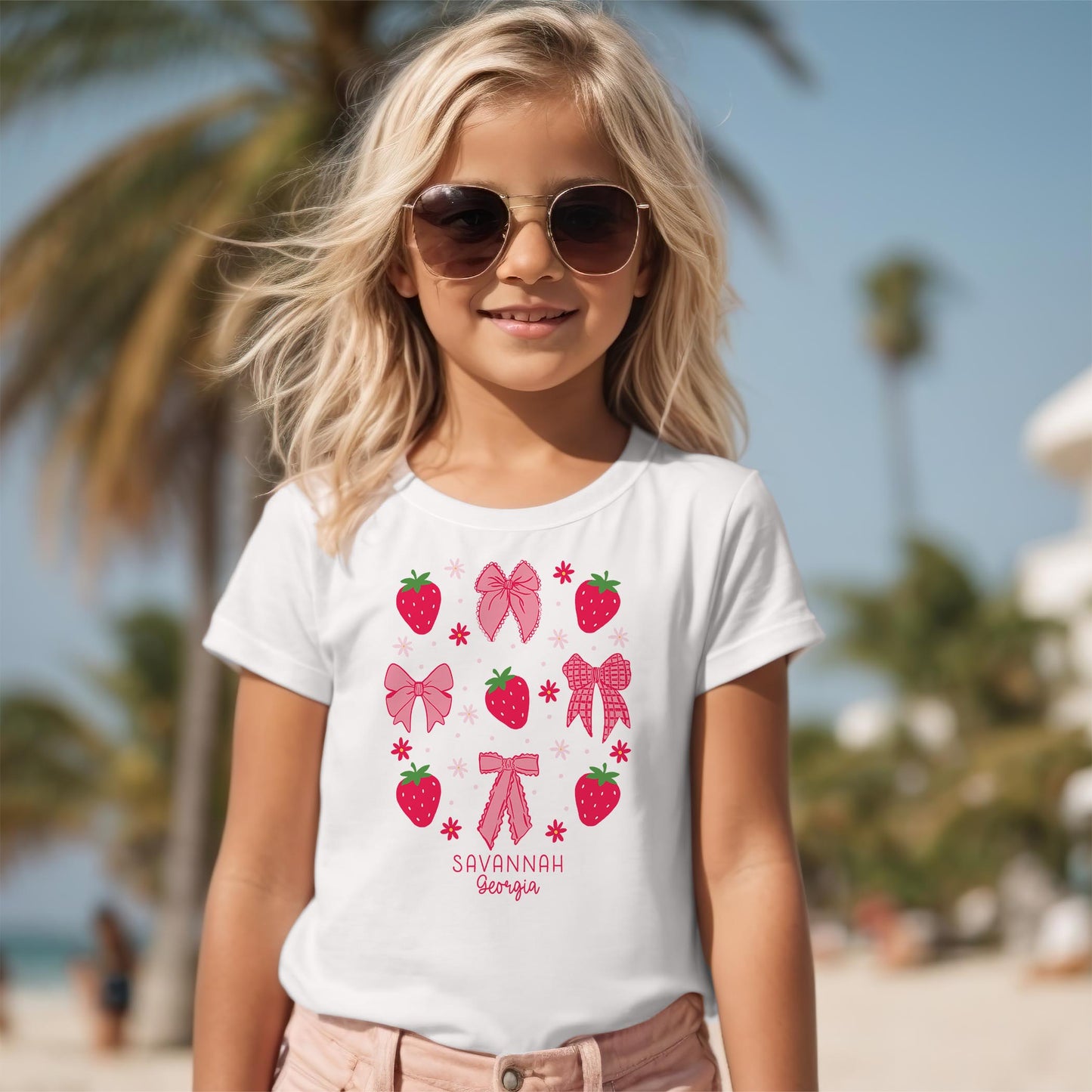 Bella Canvas Youth T-Shirt White-Love+Local Strawberry Parlor -2