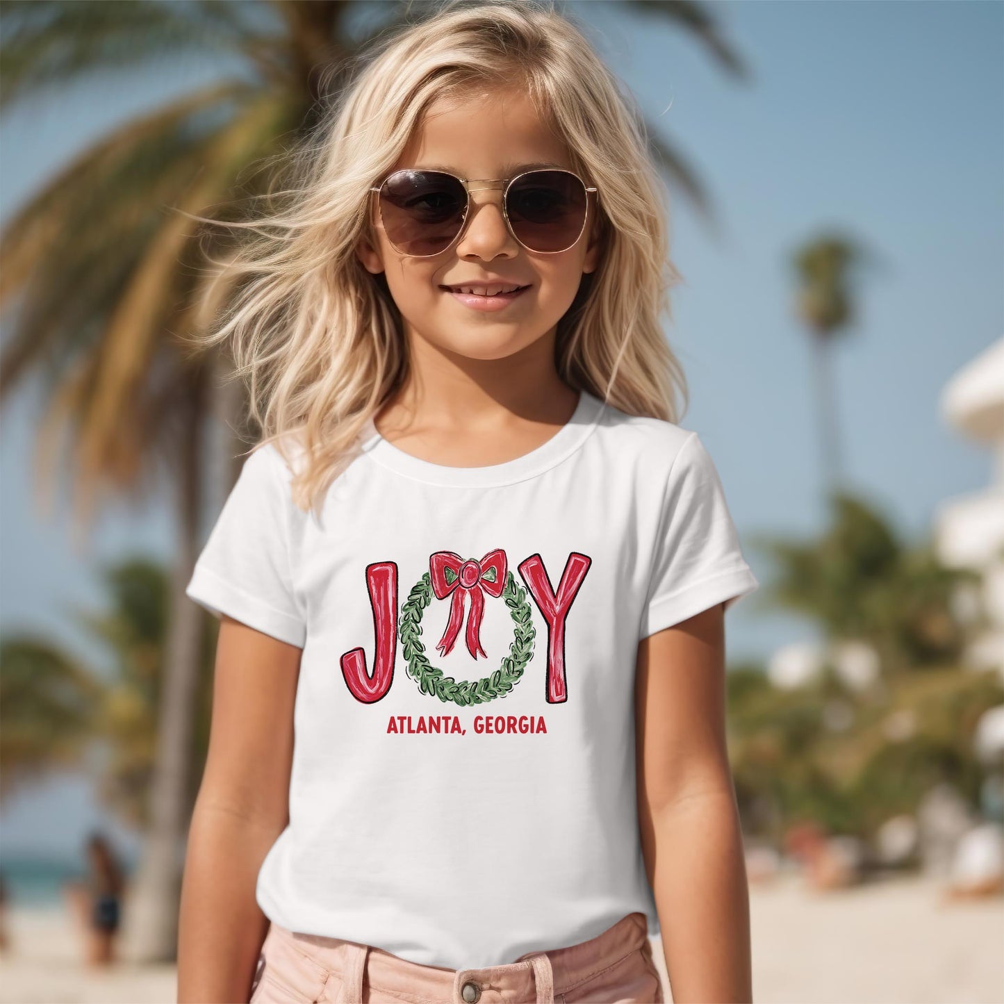 Bella Canvas Youth T-Shirt White-Love+Local Make It Merry -2