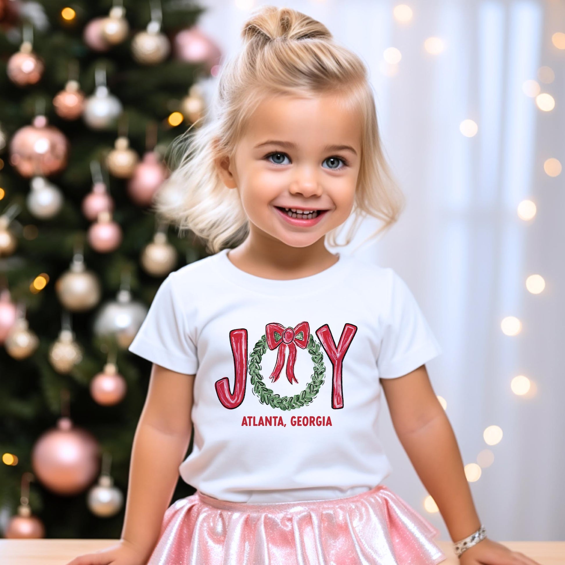 Bella Canvas Youth T-Shirt White-Love+Local Make It Merry -3