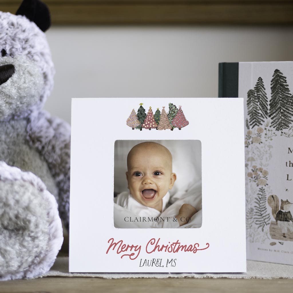 Love+Local 4x4 Picture Frame | Pink Christmas Trees