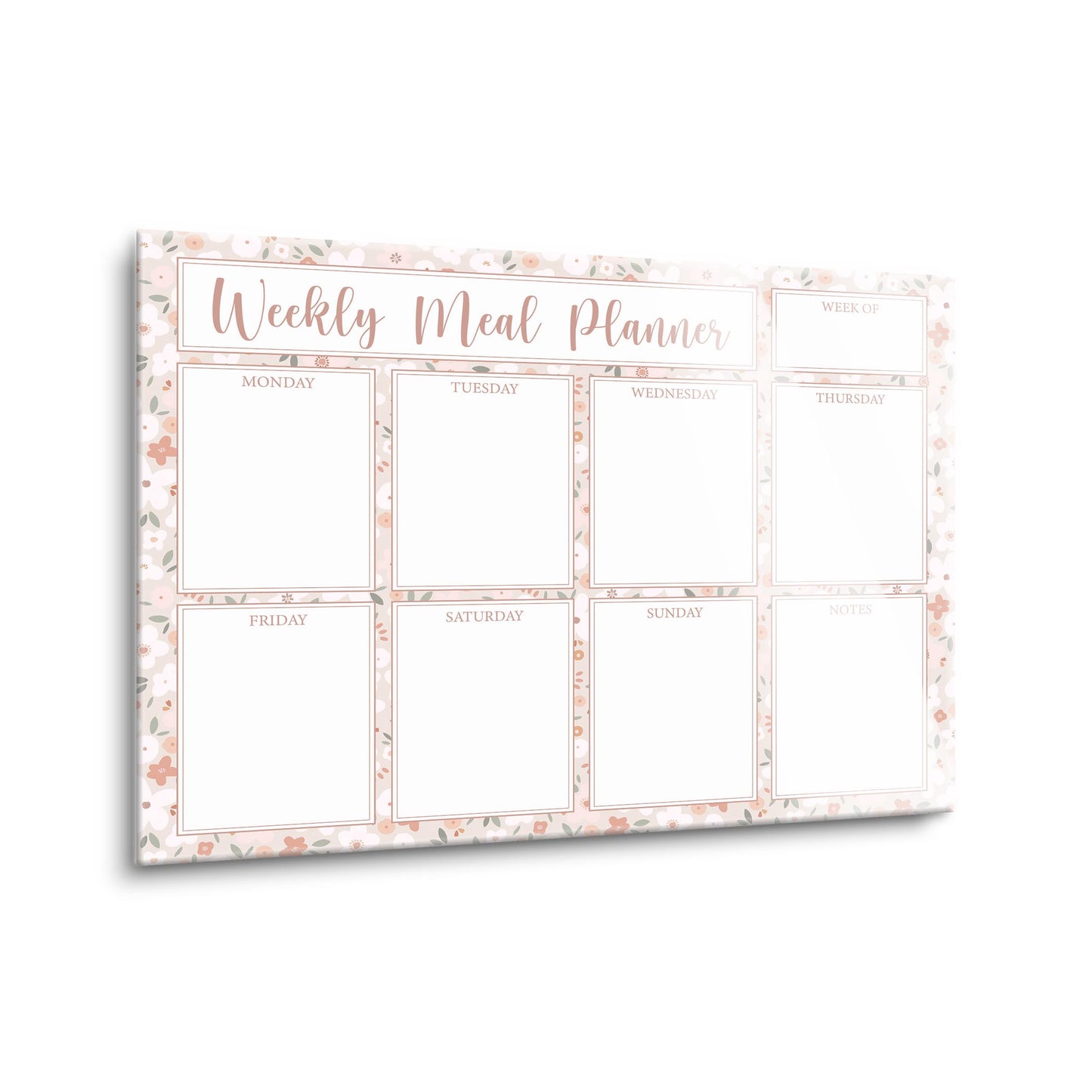 Weekly Meal Planner Cute Floral