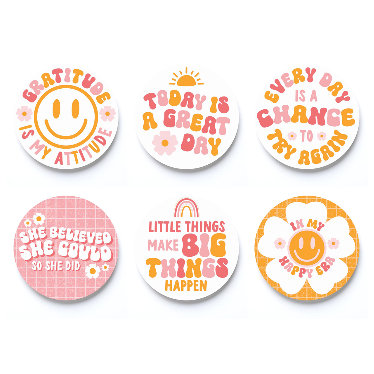 Happy Notes Car Coaster Pre-Pack 6 Style