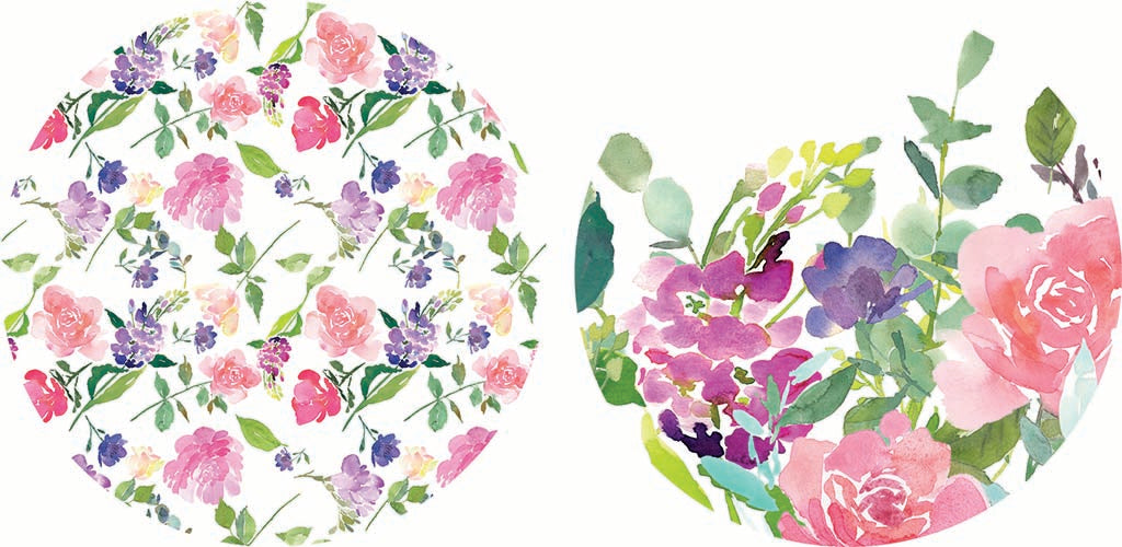 Car Coaster 2-Pack Kalia Lane-Floral Watercolor Patterns 1 -9