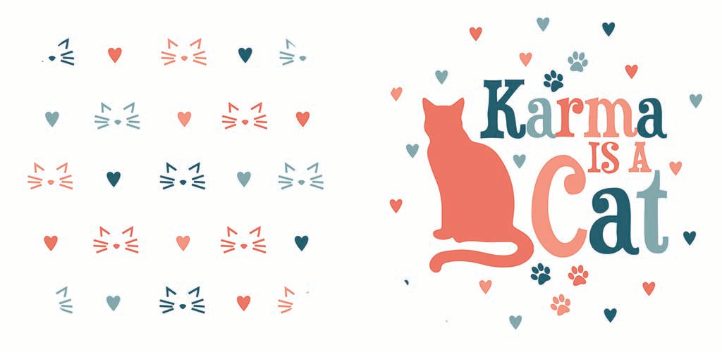 Car Coaster 2-Pack Kalia Lane-Karma Is A Cat & Pattern -9
