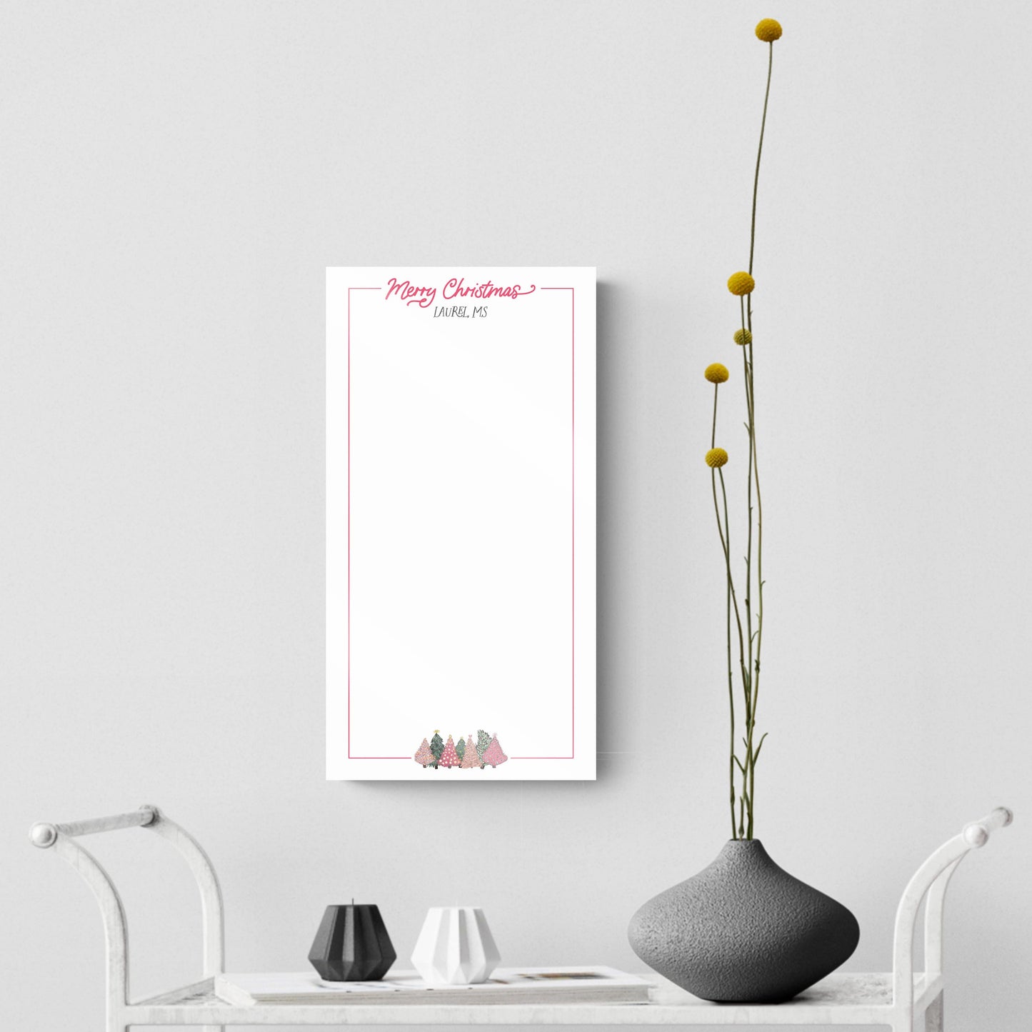 Love+Local 8x16 Dry Erase | Pink Christmas Trees