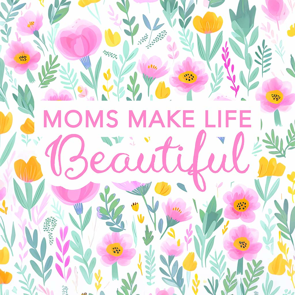 Ceramic Round Coaster-Moms Make Life Beautiful -7
