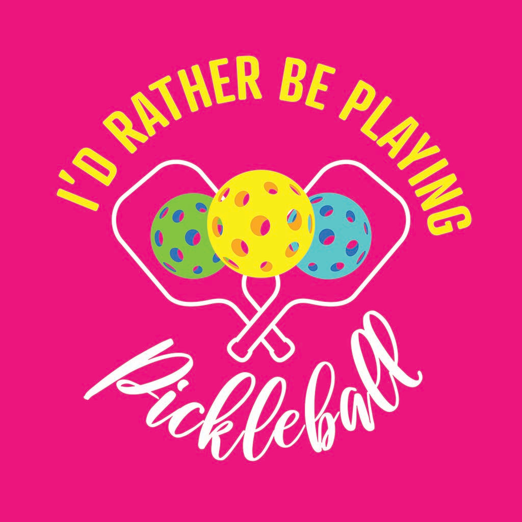Ceramic Square Coaster-I'd Rather Be Playing Pickleball -7