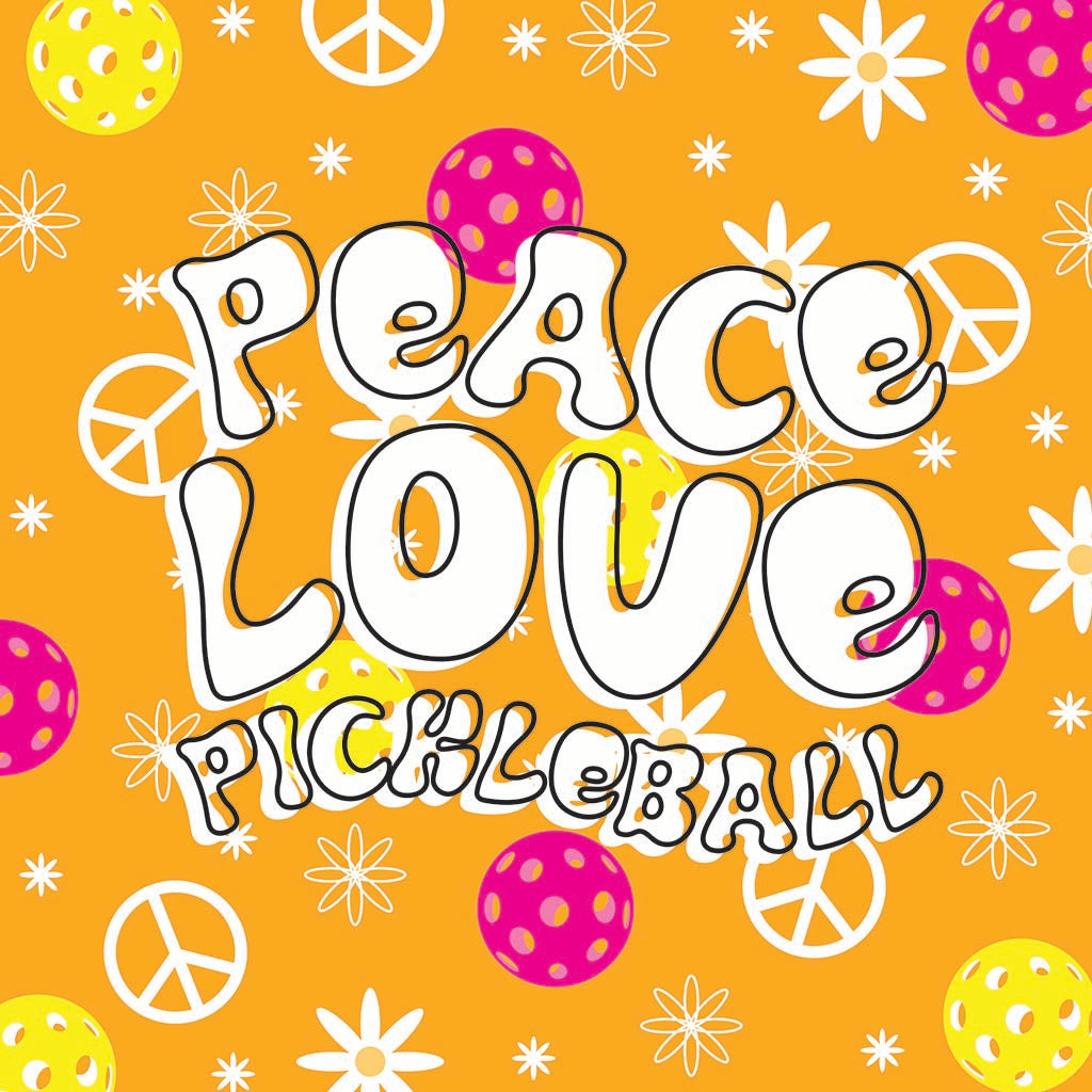 Ceramic Square Coaster-Peace Love Pickleball -7