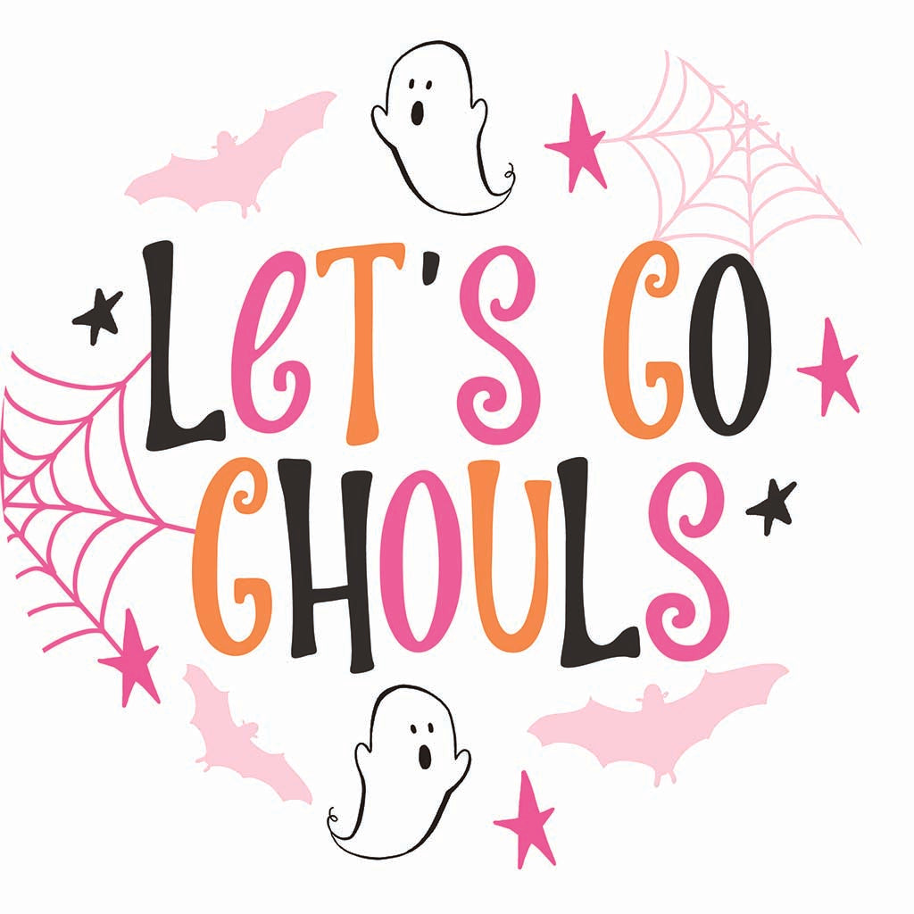 Ceramic Round Coaster-Happy Ghost Let's Go Ghouls -7